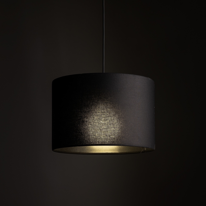 Lampadario a sospensione con filo per sistema a binario trifase TRACER 1xE27/15W/230V diametro 30 cm nero