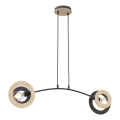 Lampadario a sospensione con filo SKIVA 2xE27/15W/230V nero/beige