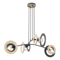 Lampadario a sospensione con filo SKIVA 4xE27/15W/230V nero/beige