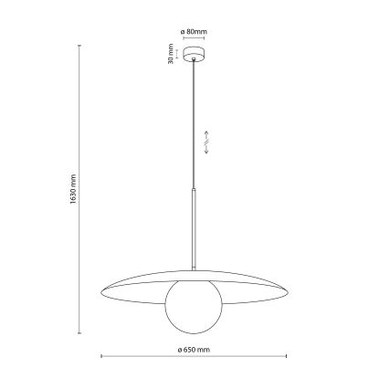 Lampadario a sospensione con filo SLATE 1xE27/15W/230V diametro 65 cm beige