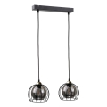 Lampadario a sospensione con filo SOLO BLACK 2xE27/60W/230V nero/oro