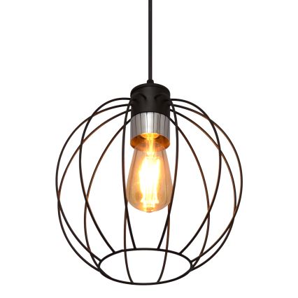 Lampadario a sospensione con filo STARLIGHT 1xE27/15W/230V nero/argento