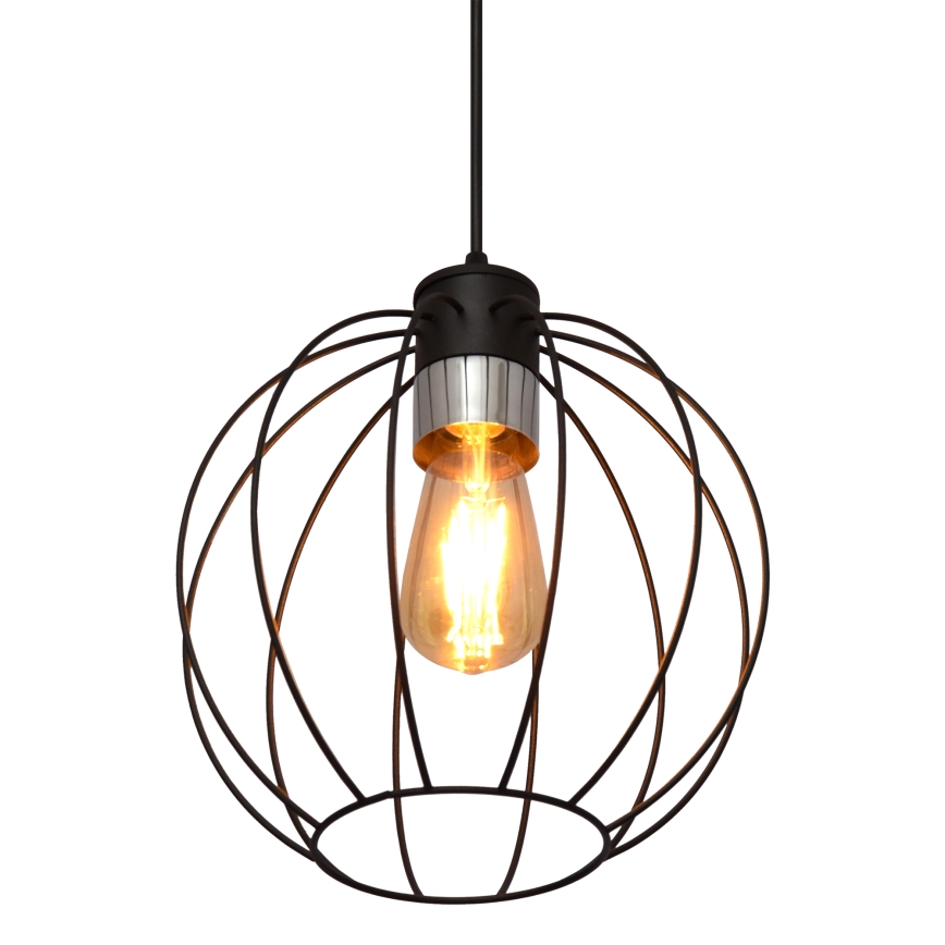 Lampadario a sospensione con filo STARLIGHT 1xE27/15W/230V nero/argento
