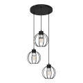 Lampadario a sospensione con filo STARLIGHT 3xE27/15W/230V nero/argento