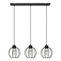 Lampadario a sospensione con filo STARLIGHT 3xE27/15W/230V nero/argento