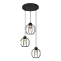 Lampadario a sospensione con filo STARLIGHT 3xE27/15W/230V nero/oro