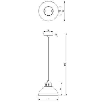 Lampadario a sospensione con filo SVEN 1xE27/15W/230V ottone