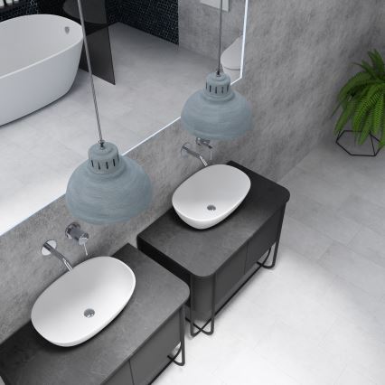 Lampadario a sospensione con filo SVEN 2xE27/15W/230V grigio