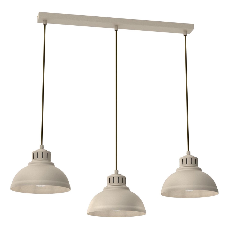Lampadario a sospensione con filo SVEN 3xE27/15W/230V beige