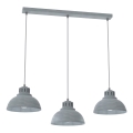 Lampadario a sospensione con filo SVEN 3xE27/15W/230V grigio