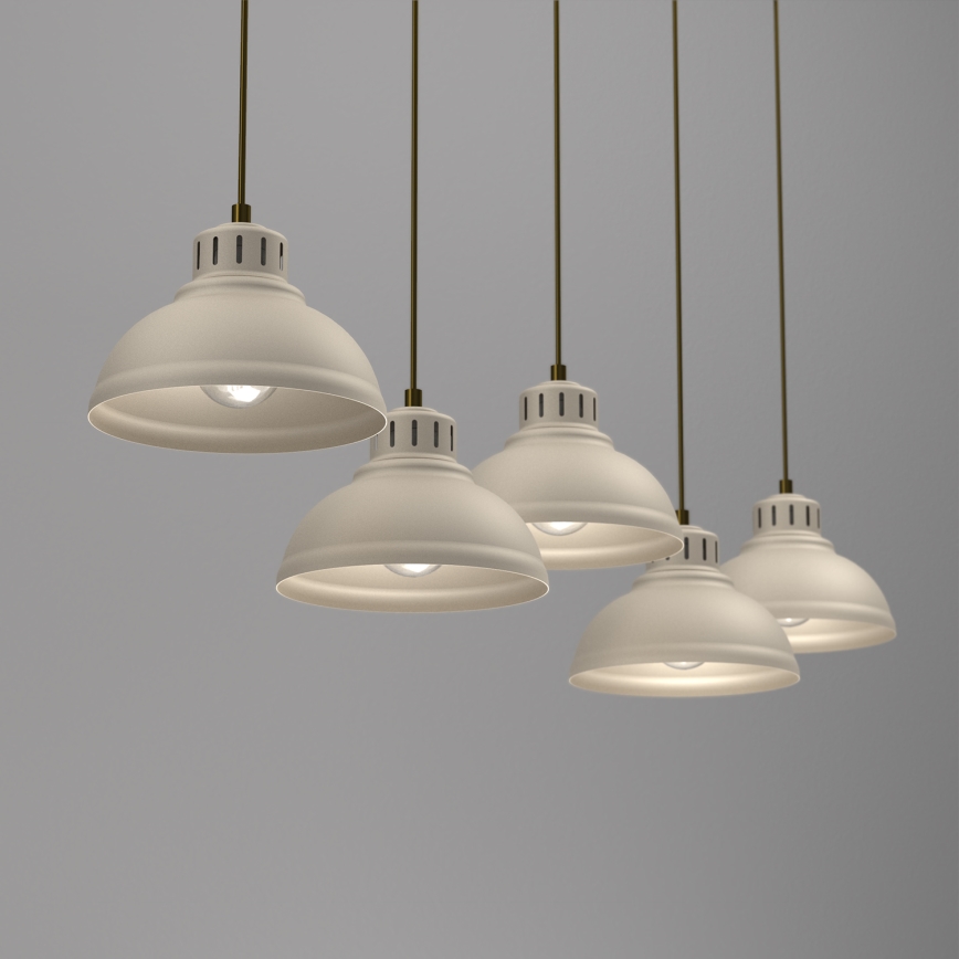 Lampadario a sospensione con filo SVEN 5xE27/15W/230V beige