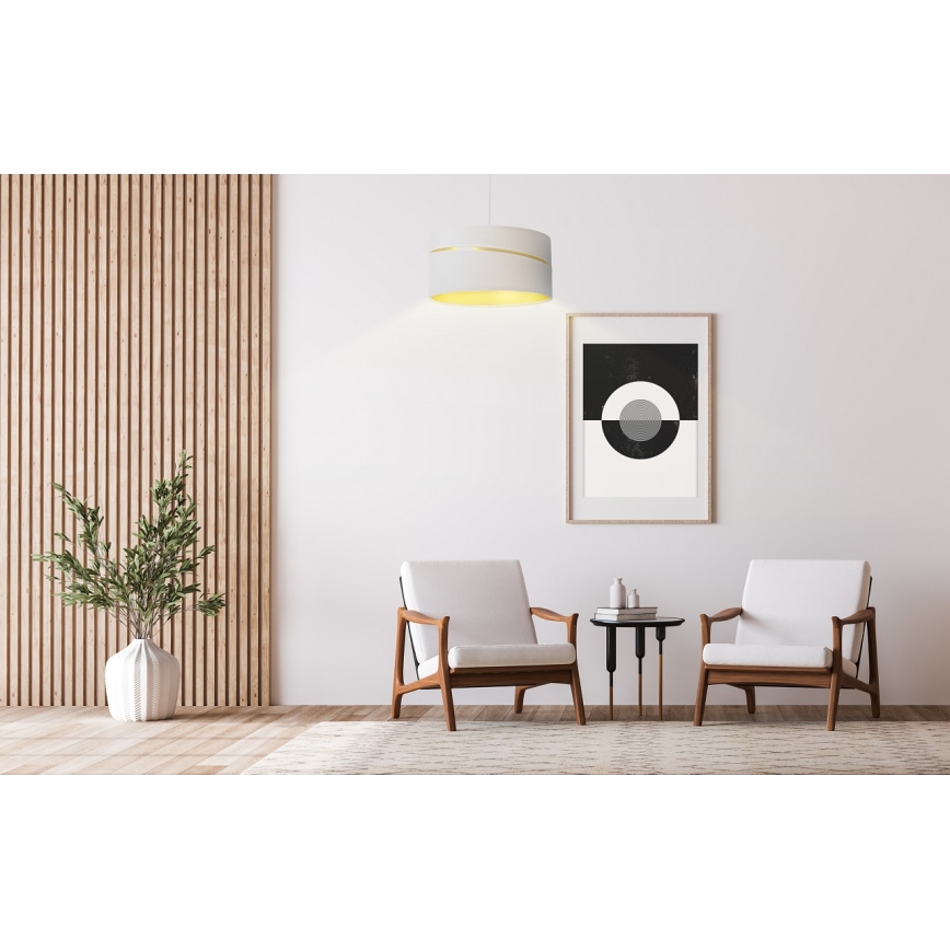 Lampadario a sospensione con filo SWING 1xE27/60W/230V bianco/oro