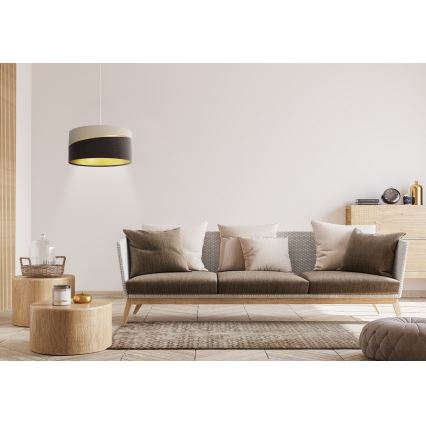 Lampadario a sospensione con filo SWING 1xE27/60W/230V marrone/beige/oro