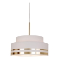 Lampadario a sospensione con filo TAMI 1xE27/60W/230V color crema/oro