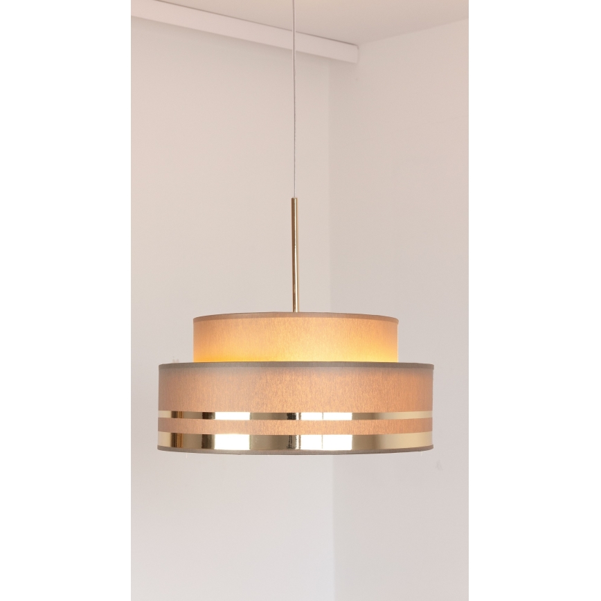 Lampadario a sospensione con filo TAMI 1xE27/60W/230V marrone/oro