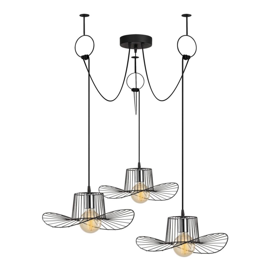 Lampadario a sospensione con filo TEL 3xE27/40W/230V ragno