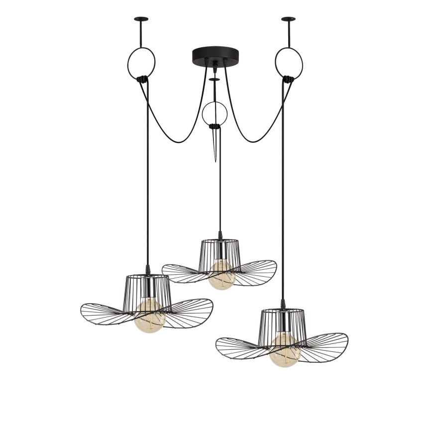 Lampadario a sospensione con filo TEL 3xE27/40W/230V ragno