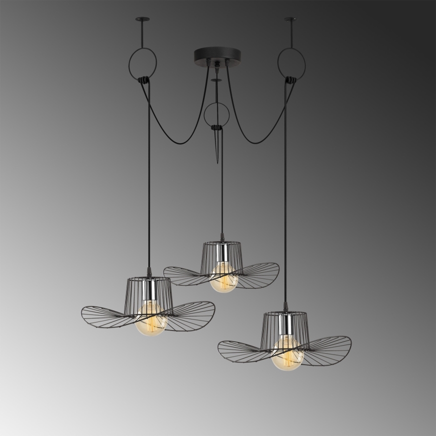 Lampadario a sospensione con filo TEL 3xE27/40W/230V ragno