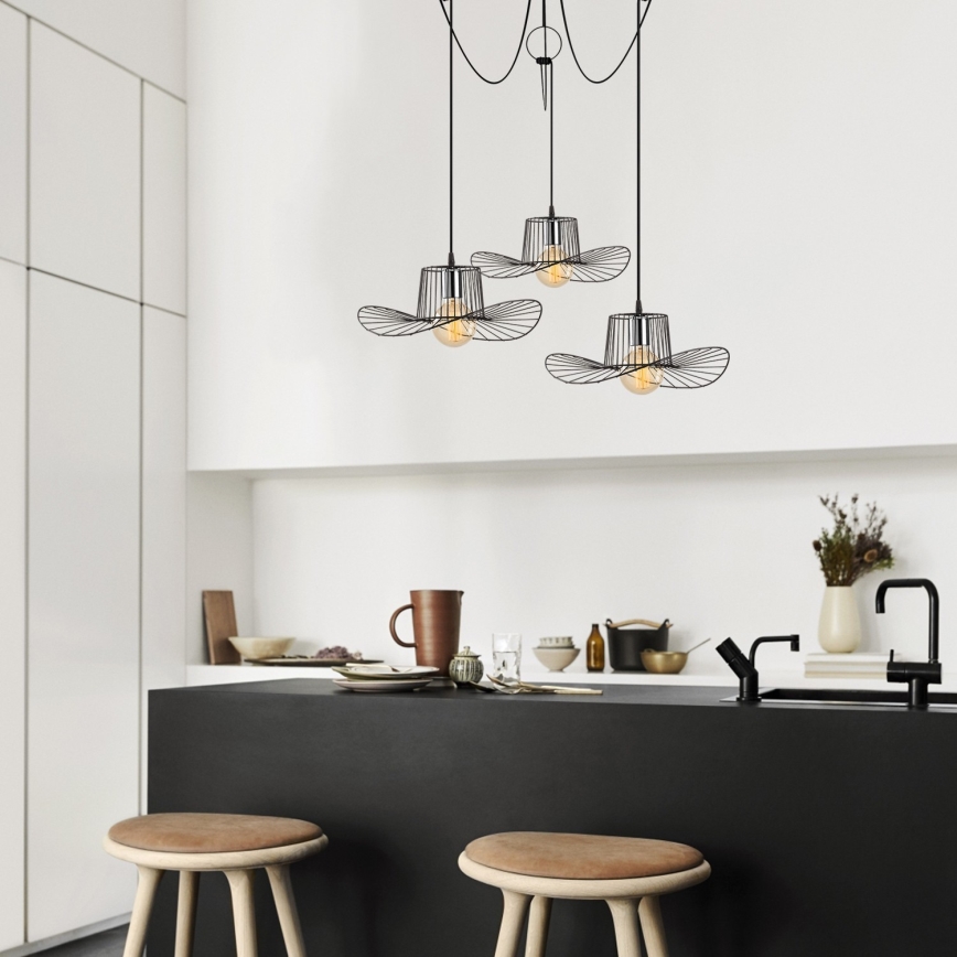 Lampadario a sospensione con filo TEL 3xE27/40W/230V ragno