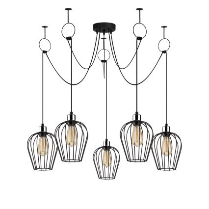 Lampadario a sospensione con filo TEL 5xE27/40W/230V ragno