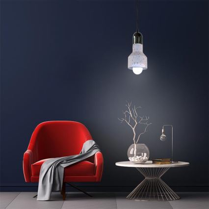 Lampadario a sospensione con filo TERRAZZO 1xE27/60W/230V diametro 12 cm color crema