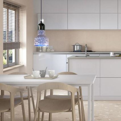 Lampadario a sospensione con filo TERRAZZO 1xE27/60W/230V diametro 12 cm grigio