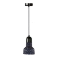 Lampadario a sospensione con filo TERRAZZO 1xE27/60W/230V diametro 12 cm nero