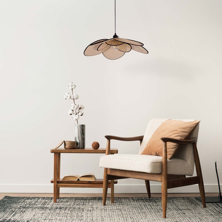 Lampadario a sospensione con filo TOBAGO 1xE27/20W/230V diametro 60 cm beige