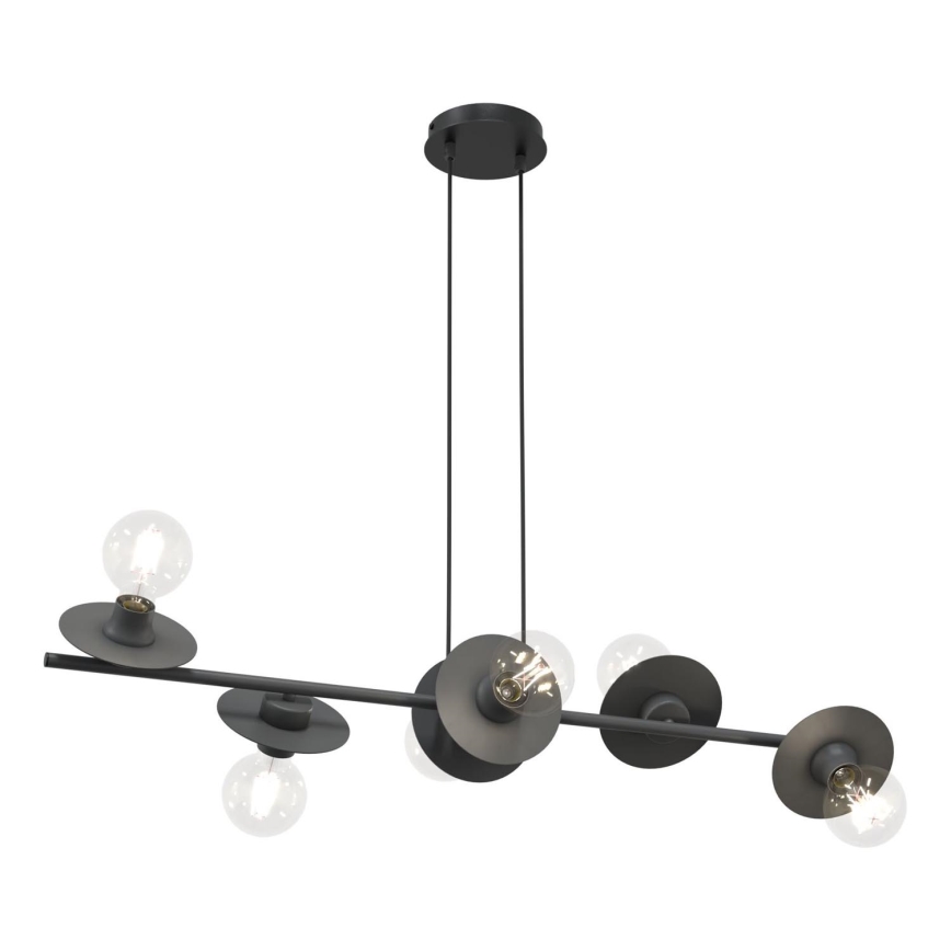 Lampadario a sospensione con filo TOKEN 6xE27/15W/230V nero