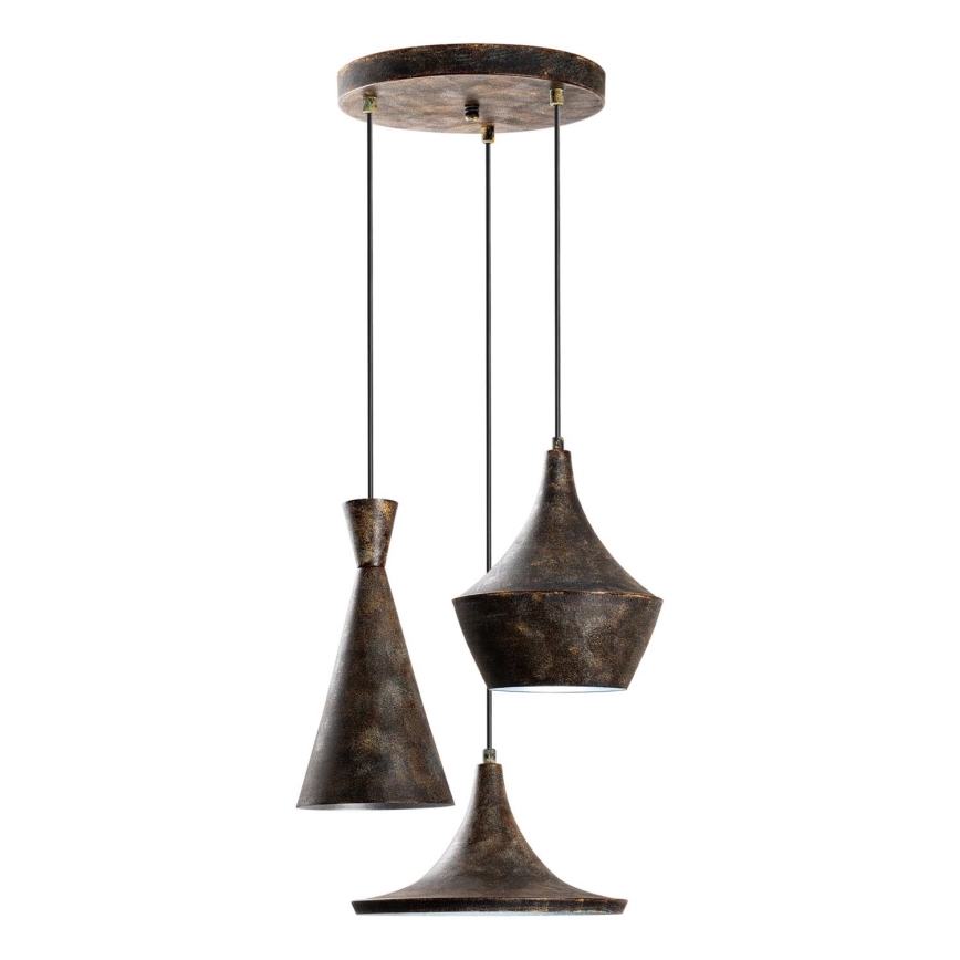 Lampadario a sospensione con filo TOM 3xE27/40W/230V grigio