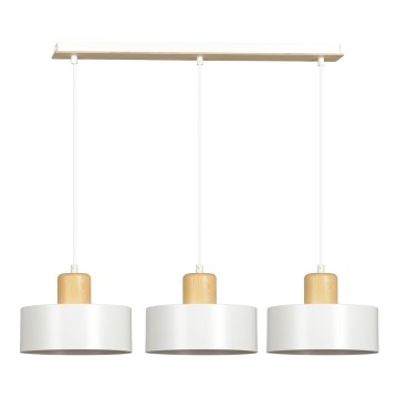 Lampadario a sospensione con filo TORIN 3xE27/15W/230V bianco