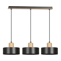 Lampadario a sospensione con filo TORIN 3xE27/15W/230V nero