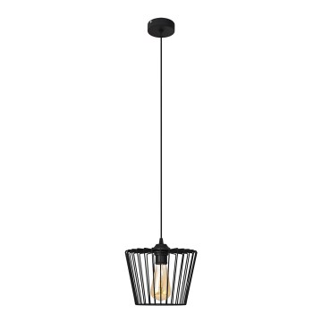 Lampadario a sospensione con filo TORRI 1xE27/15W/230V diametro 23 cm nero