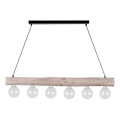 Lampadario a sospensione con filo TRABO 6xE27/60W/230V pino