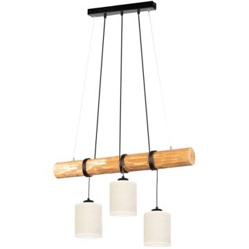 Lampadario a sospensione con filo TRENO 3xE27/25W/230V pino