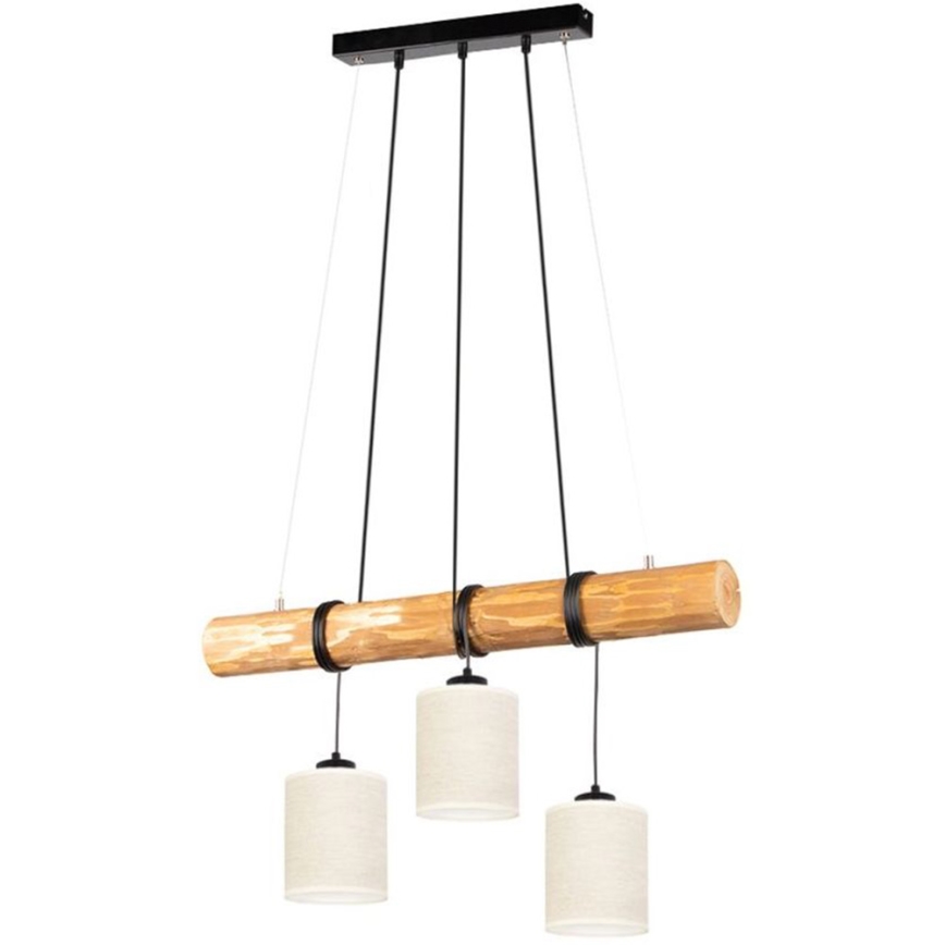 Lampadario a sospensione con filo TRENO 3xE27/25W/230V pino