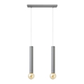 Lampadario a sospensione con filo TUBA 2xE27/15W/230V grigio