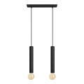 Lampadario a sospensione con filo TUBA 2xE27/15W/230V nero