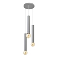 Lampadario a sospensione con filo TUBA 3xE27/15W/230V grigio
