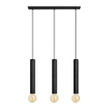 Lampadario a sospensione con filo TUBA 3xE27/15W/230V nero