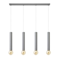 Lampadario a sospensione con filo TUBA 4xE27/15W/230V grigio