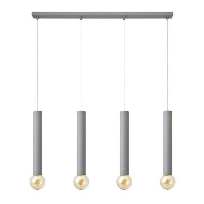 Lampadario a sospensione con filo TUBA 4xE27/15W/230V grigio