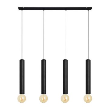 Lampadario a sospensione con filo TUBA 4xE27/15W/230V nero