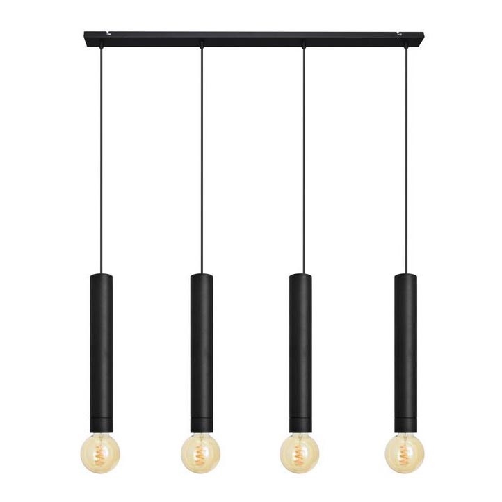 Lampadario a sospensione con filo TUBA 4xE27/15W/230V nero