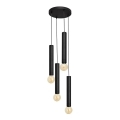 Lampadario a sospensione con filo TUBA 4xE27/15W/230V nero