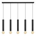 Lampadario a sospensione con filo TUBA 5xE27/15W/230V nero