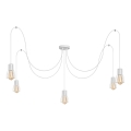 Lampadario a sospensione con filo TUBE 5xE27/15W/230V ragno bianco