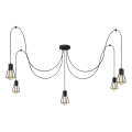 Lampadario a sospensione con filo TUBE 5xE27/15W/230V ragno nero