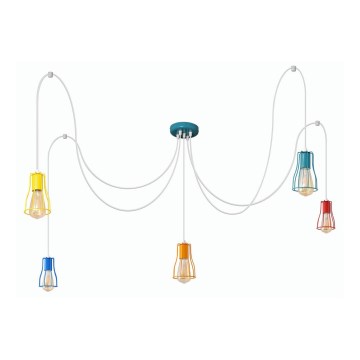 Lampadario a sospensione con filo TUBE 5xE27/20W/230V ragno
