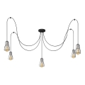 Lampadario a sospensione con filo TUBE LONG 5xE27/15W/230V nero/cromo lucido